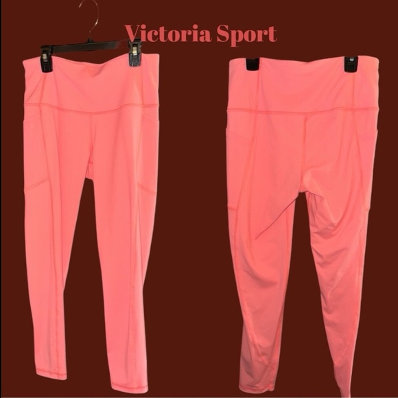 Victoria's Secret Sport Knockout Ankle Leggings Pink Coral Activewear Workout M - Picture 5 of 16